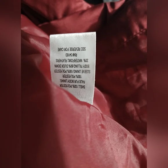 GUC Duck Down Calvin Klein Burgundy Hooded Jacket - Picture 7 of 9